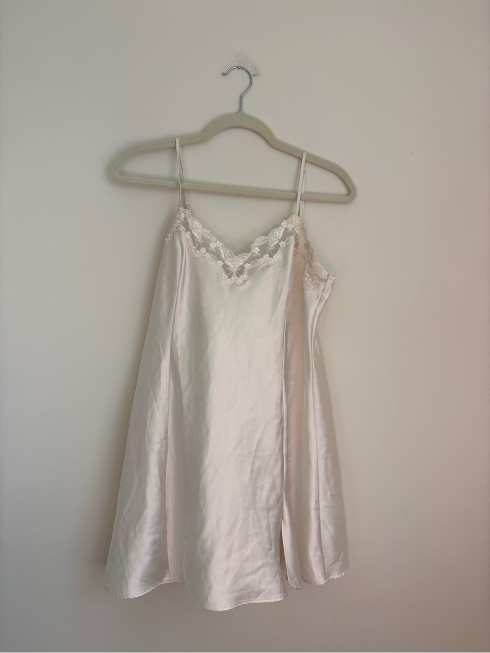 Victoria's Secret Satin Lace-Trim Chemise - Cream